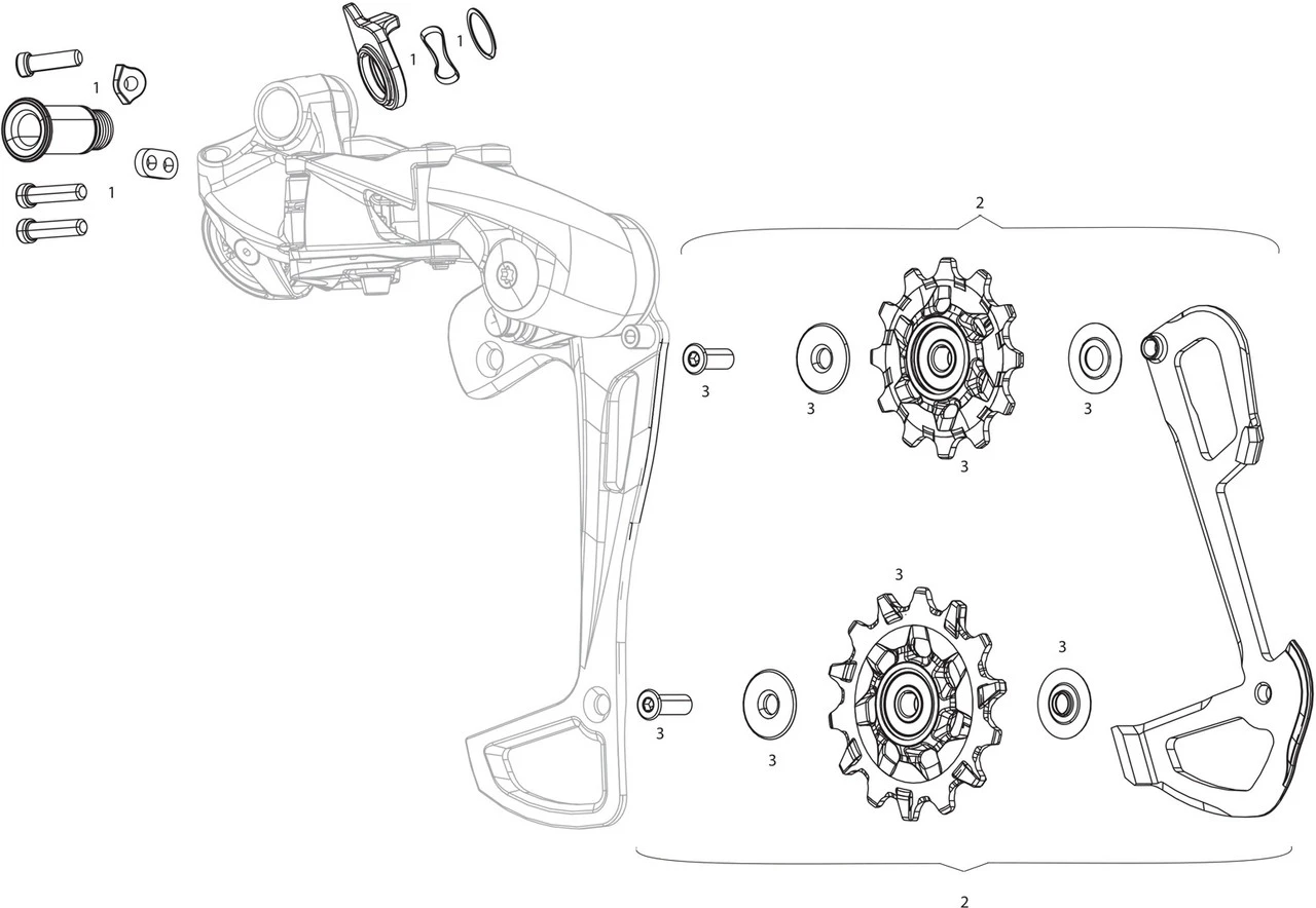 SRAM Pièces Détachées Pour Dérailleur Arrière GX Eagle 1x12 3 SRAM Pièces Détachées Pour Dérailleur Arrière GX Eagle 1x12